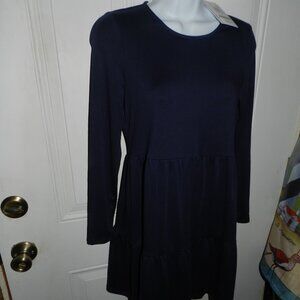 love, Fire Women's Tiered Sweatshirt Dress Navy Blue 🆕⌚📦🏃💨🚚